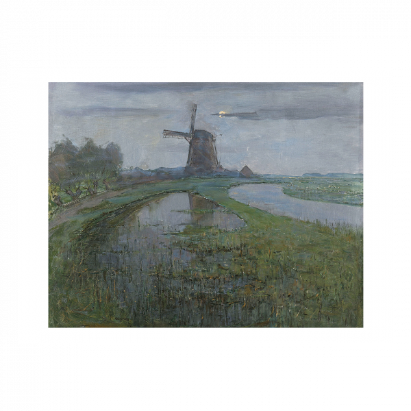 Poster | Oostzijdse Mill along the River Gein by Moonlight